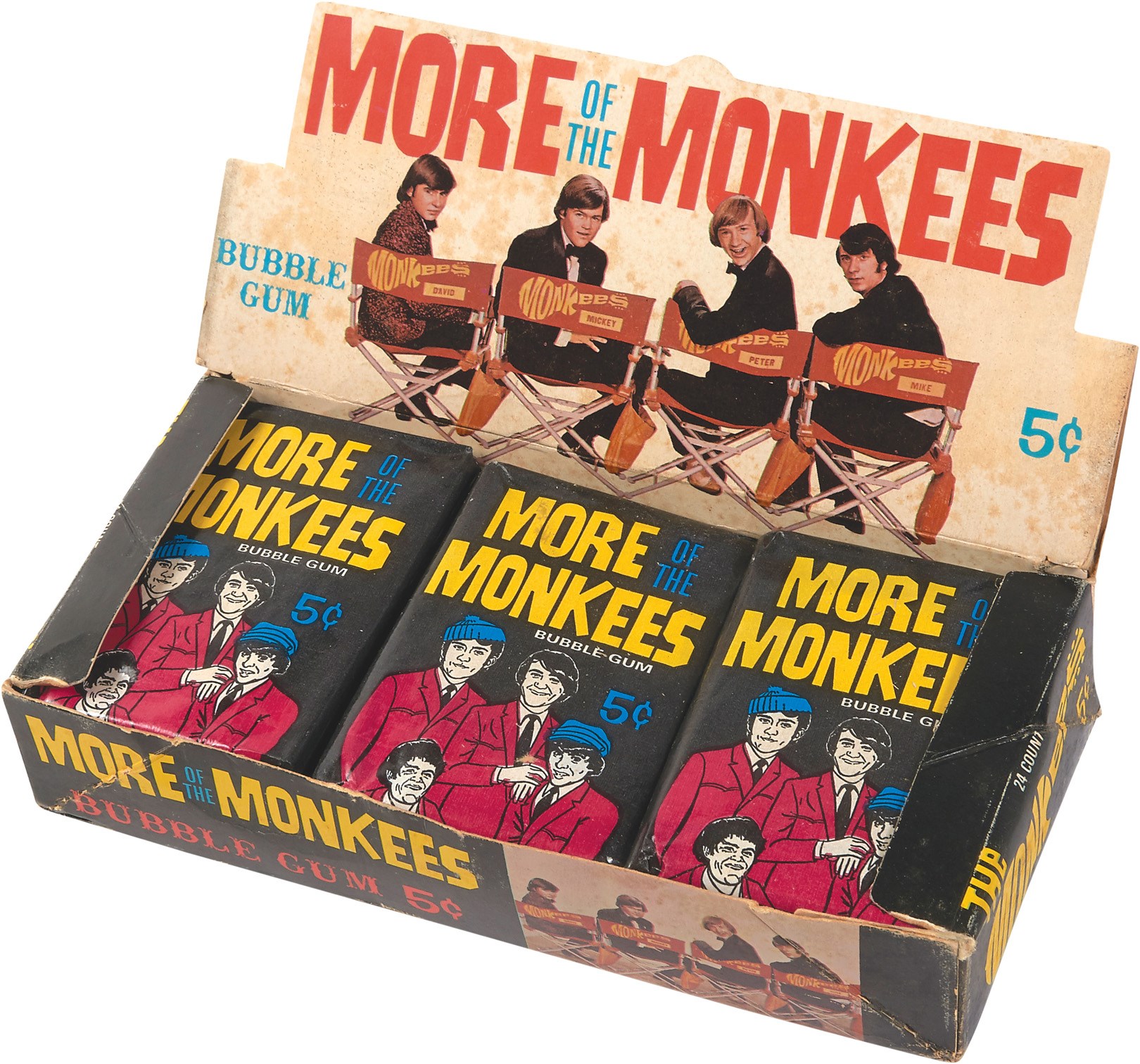 1967 Donruss More of the Monkees Wax Box (24 Packs) - BBCE Wrapped.