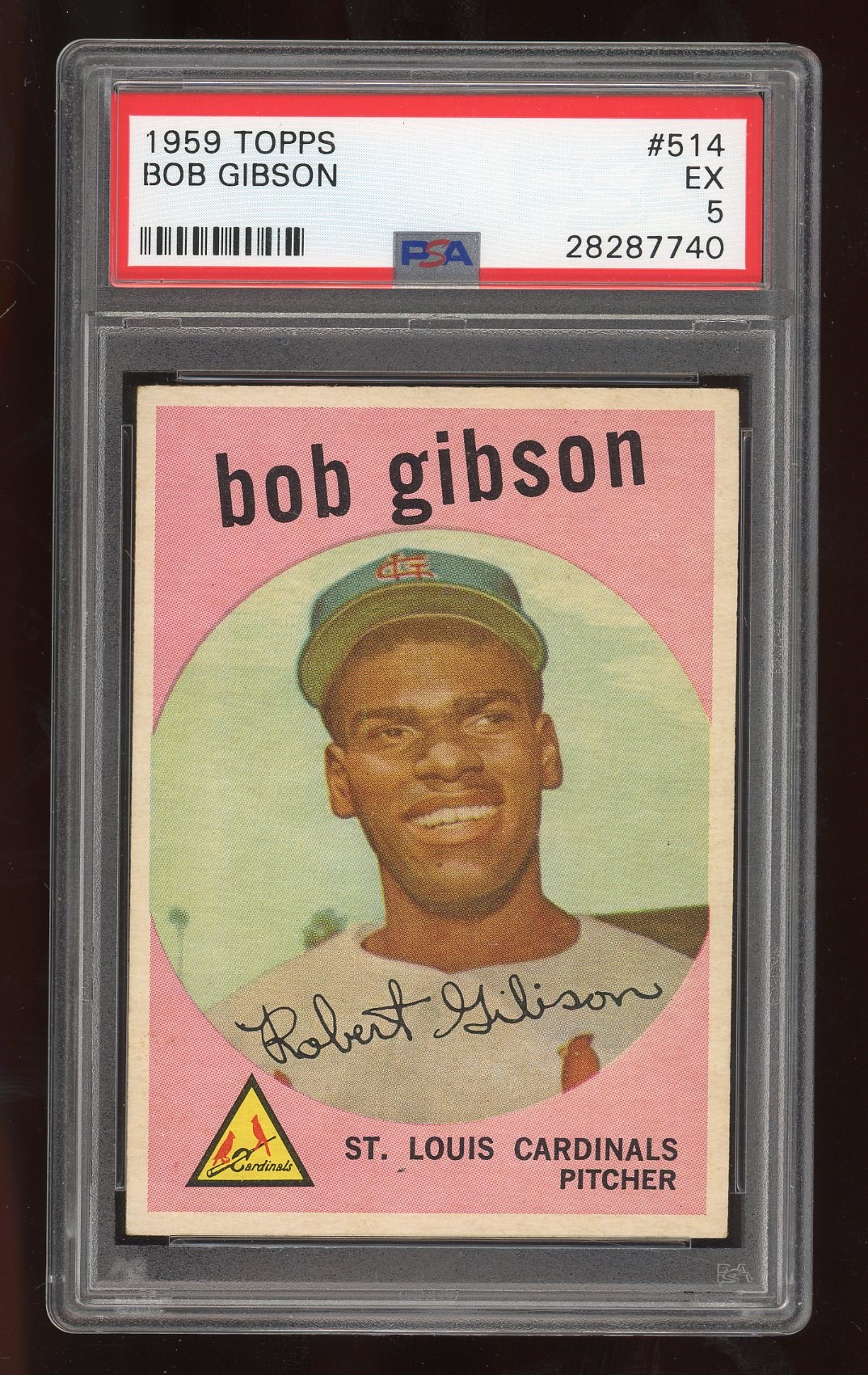 - 1959 Topps Bob Gibson #514 PSA 5 EX