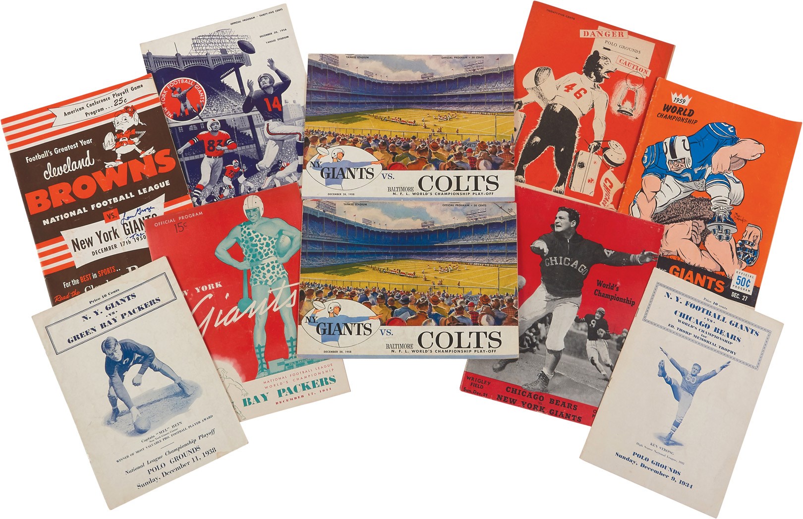 Football - 1934-59 New York Giants Football World Championship Program Collection (10)