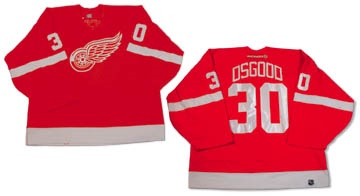Hockey Sweaters - 2000-01 Chris Osgood Detroit Red Wings Game Worn Jersey