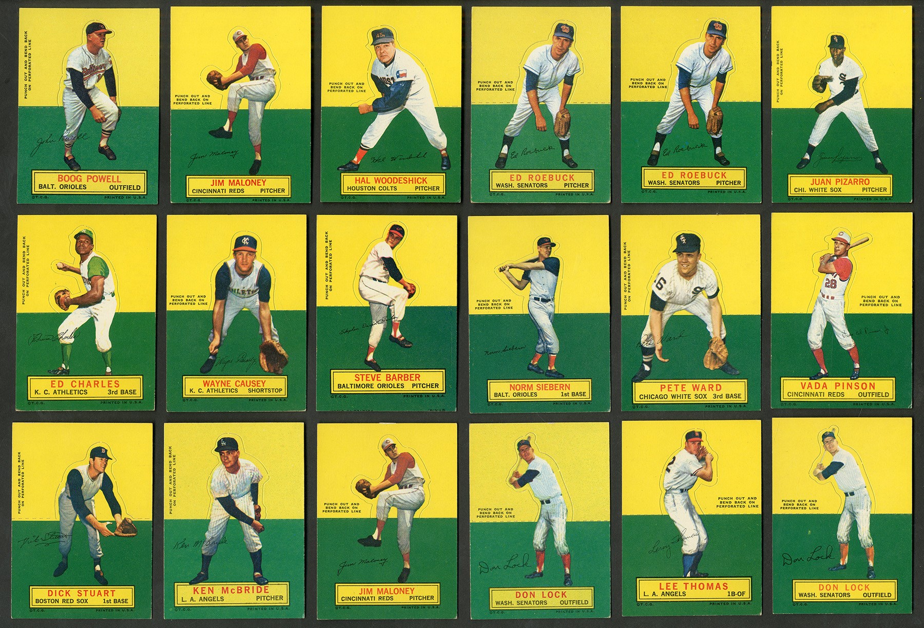 1964 Topps Stand-Ups High Grade Baseball Lot of 36