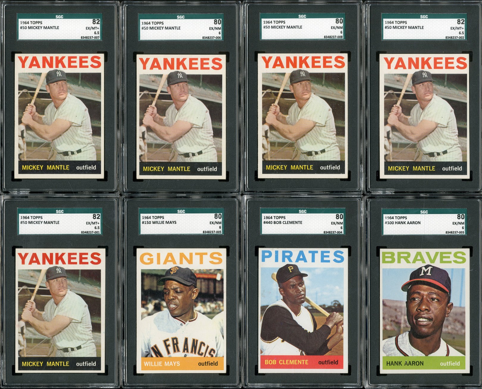 1964 Topps High Grade Lot of 500+ cards Loaded with Stars (8 SGC Graded)