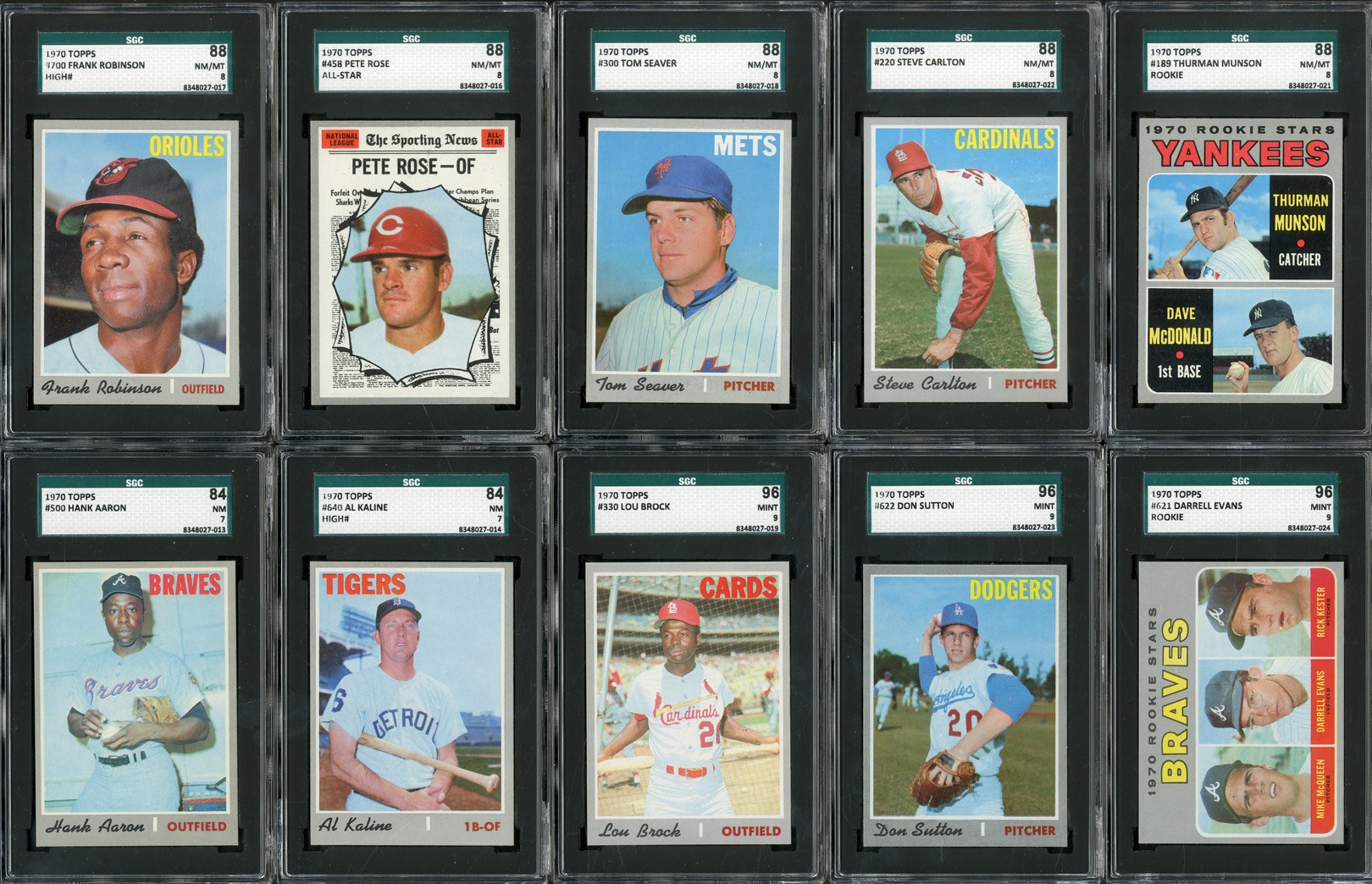 Baseball and Trading Cards - 1970 Topps Complete HIGH GRADE Set (720 Cards, 13 SGC Graded!)