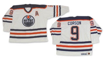 Hockey Sweaters - 1994-95 Shayne Corson Edmonton Oilers Game Worn Jersey