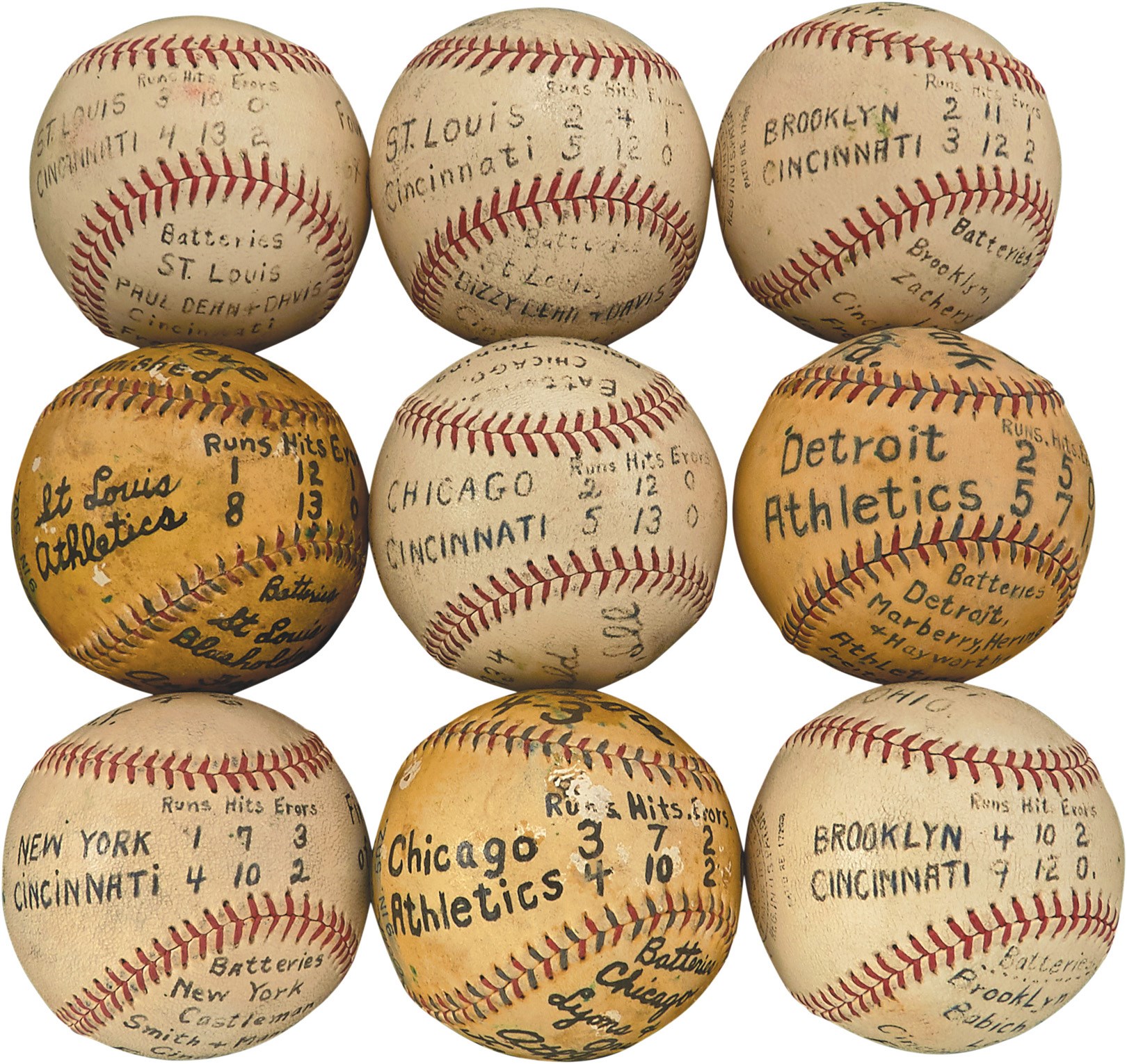 Baseball Autographs - 1930s Well-Documented Game Used Victory Baseball Collection from Major Leaguer Pitcher (9)
