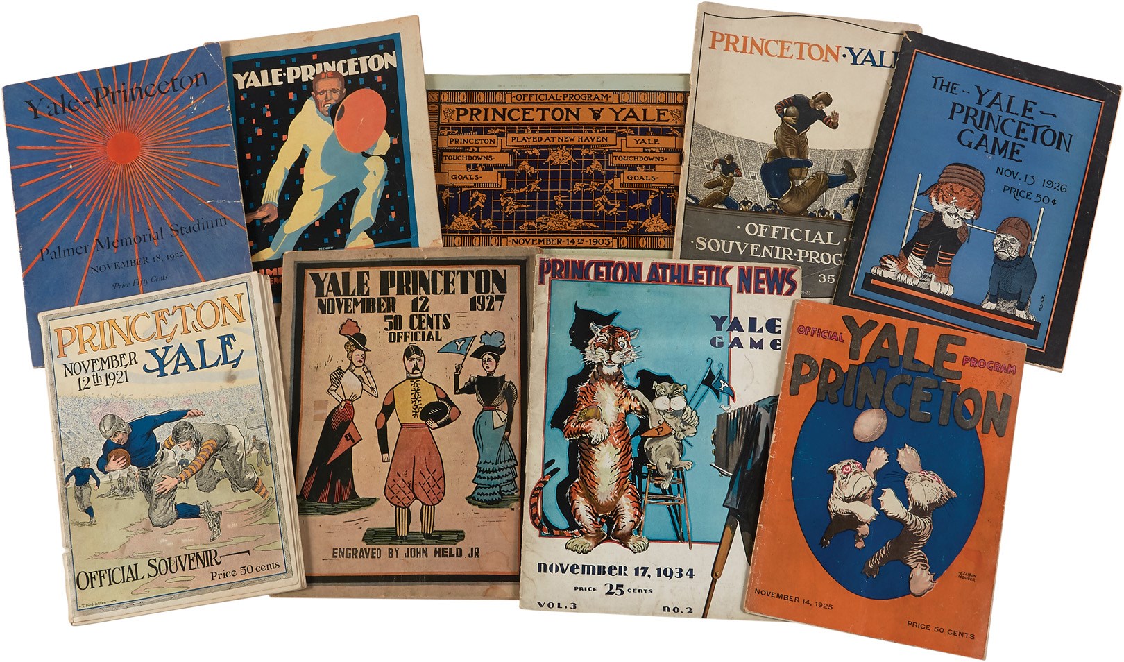 The Ivy League And Collegiate Program Archive - 1903-1960s Yale vs. Princeton Football Rivalry Program Collection (40+)