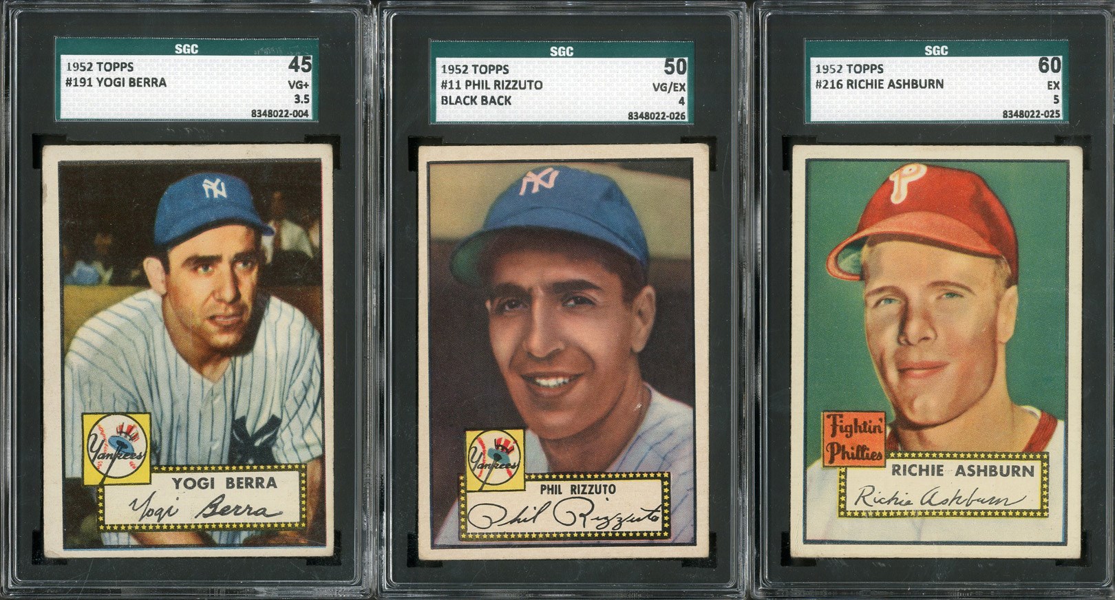 1952 Topps Collection of 200 Cards with 16 High Numbers with SGC Graded