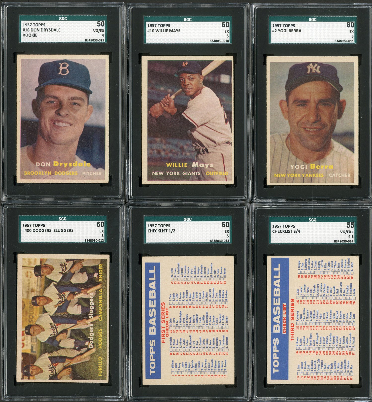1957 Topps Complete Set (407 cards - 6 SGC Graded)