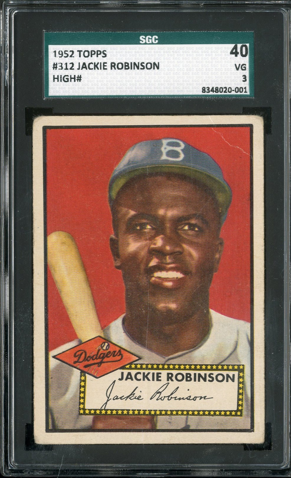 Baseball and Trading Cards - 1952 Topps #312 Jackie Robinson - SGC Graded