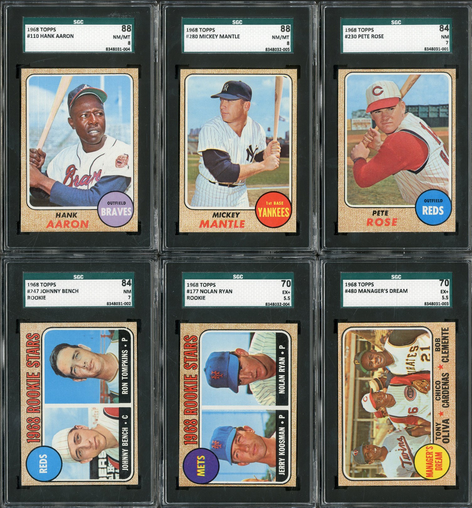 1968 Topps Complete Set (598 Cards - 6 SGC Graded)