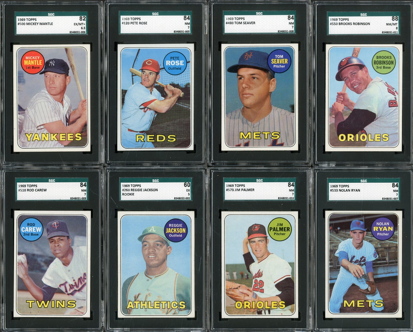 Baseball and Trading Cards - 1969 Topps Complete Set (664 Cards - 8 SGC Graded)