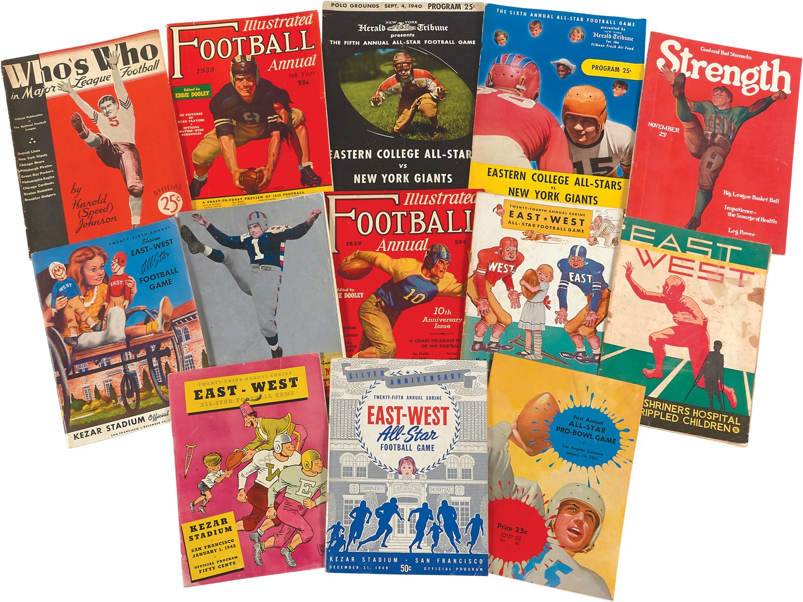 - 1930s-50s College Football All-Star & Football Publication Collection w/First Pro Bowl (30+)