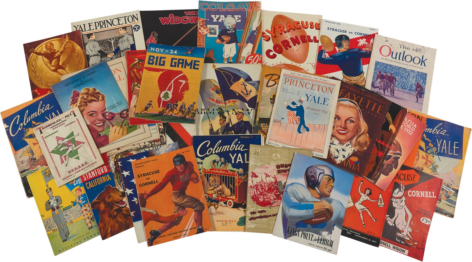 Large 1900s-1960s College Sports Program Collection w/Major Rivalries (145+)