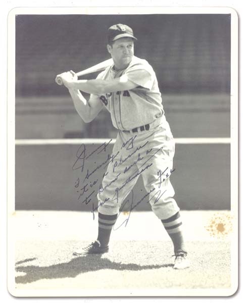 - Jimmie Foxx Signed Photograph by Burke (8x10")