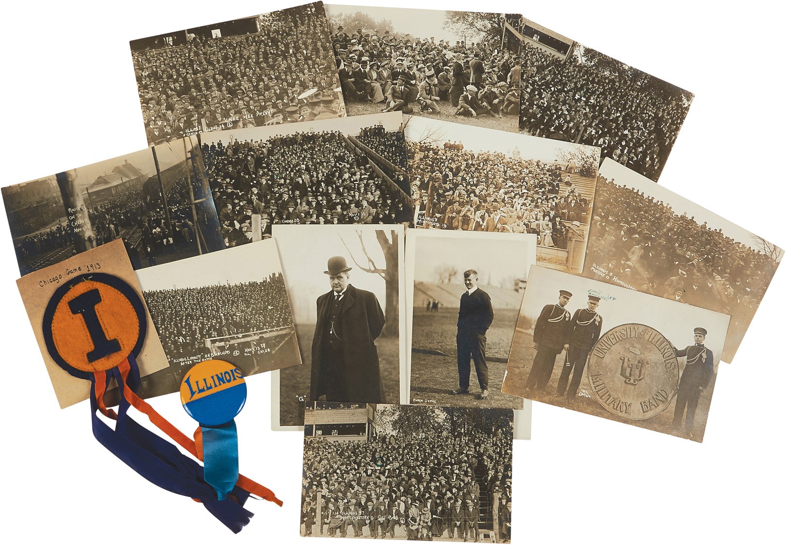 - 1913 Illinois Football & Baseball Real Photo Postcards with Zupkee (14)