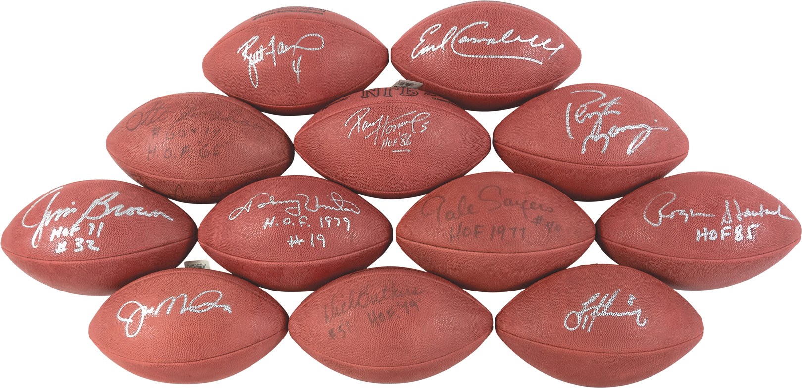 - Hall of Famers & Legends Signed Football Collection w/Unitas, Brown, Manning (24)