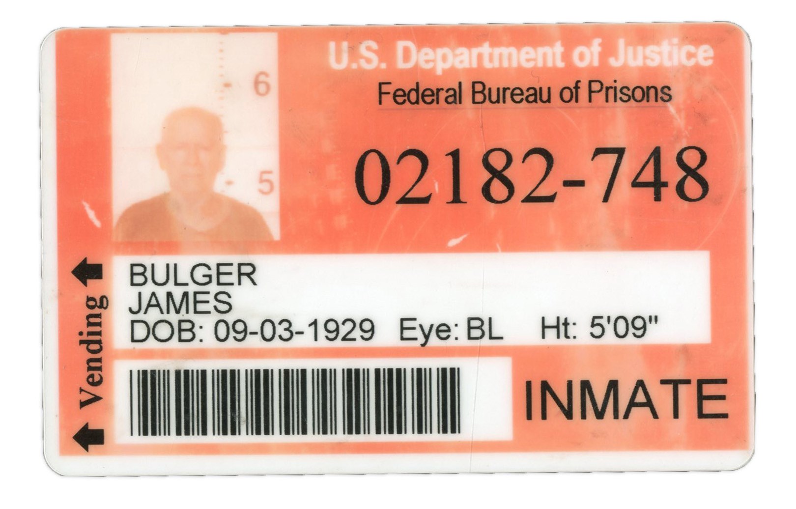 Rock And Pop Culture - Whitey Bulger Prison ID