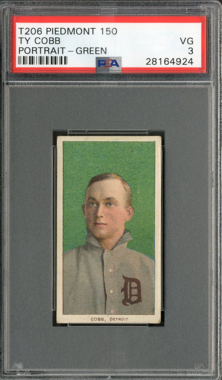 Baseball and Trading Cards - 1909-11 T206 Ty Cobb Green Portrait - PSA VG 3