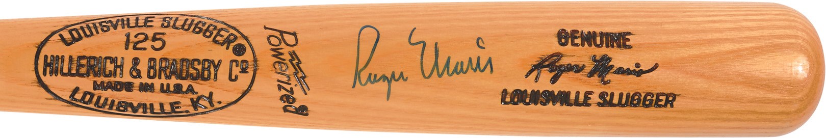 Mantle and Maris - Beautiful Roger Maris Single-Signed Bat (PSA NM-MT 8)