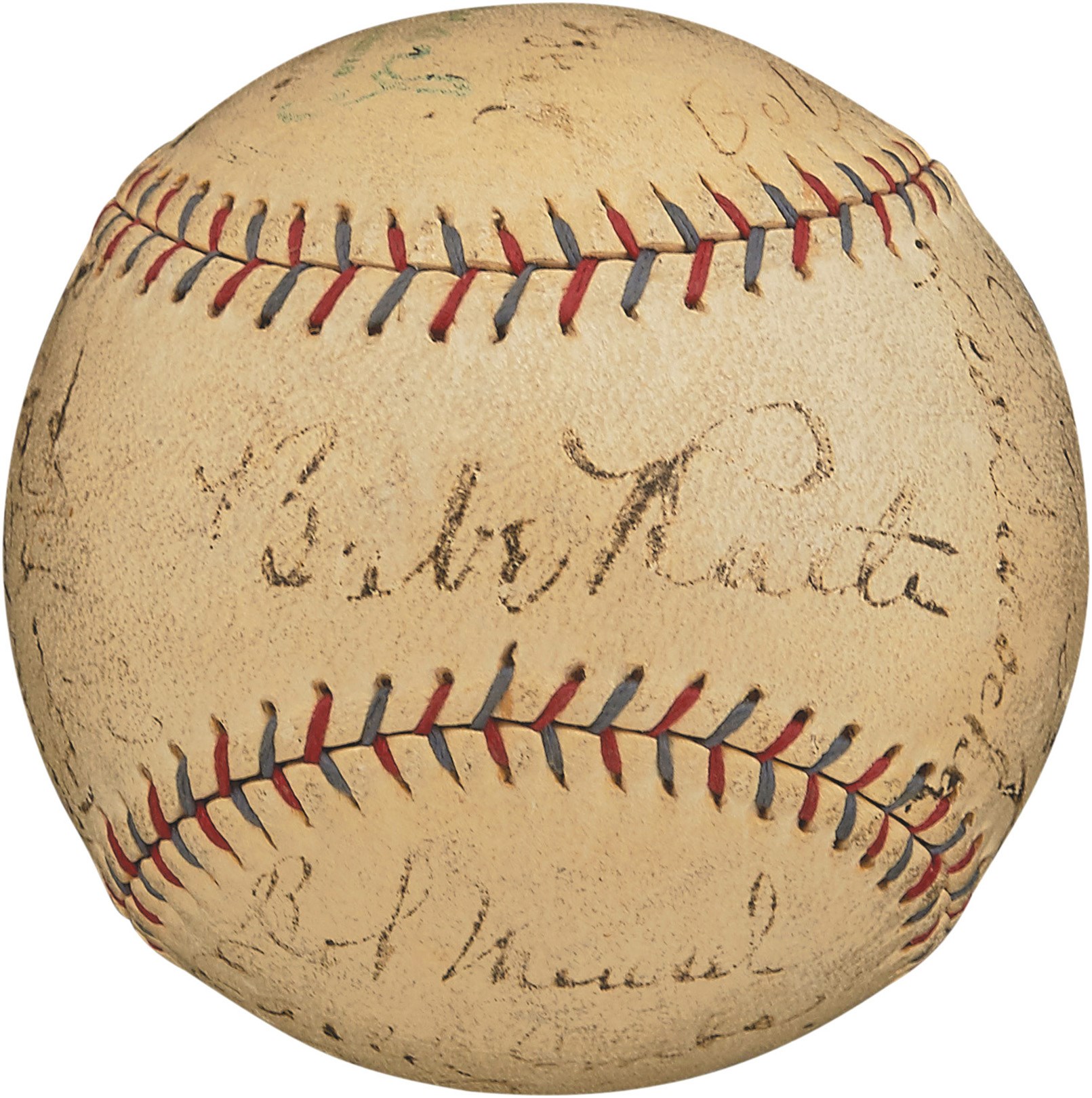 NY Yankees, Giants & Mets - 1929 New York Yankees Team-Signed Baseball w/Ruth & Gehrig (PSA)