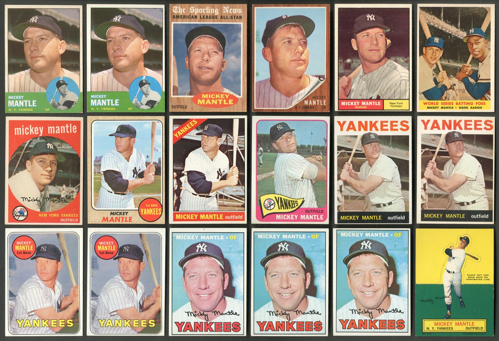 - 1958-1969 Topps Mickey Mantle Collection (20 Cards)