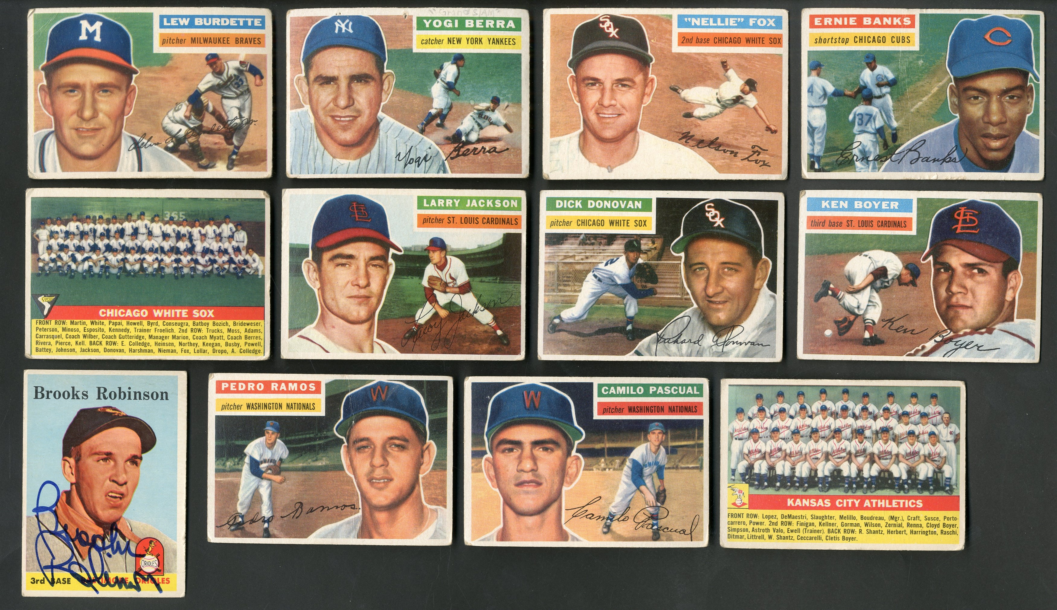 - 1954-1961 Baseball Card Lot of 142 Including a 1958 Topps Signed Brooks Robinson #307