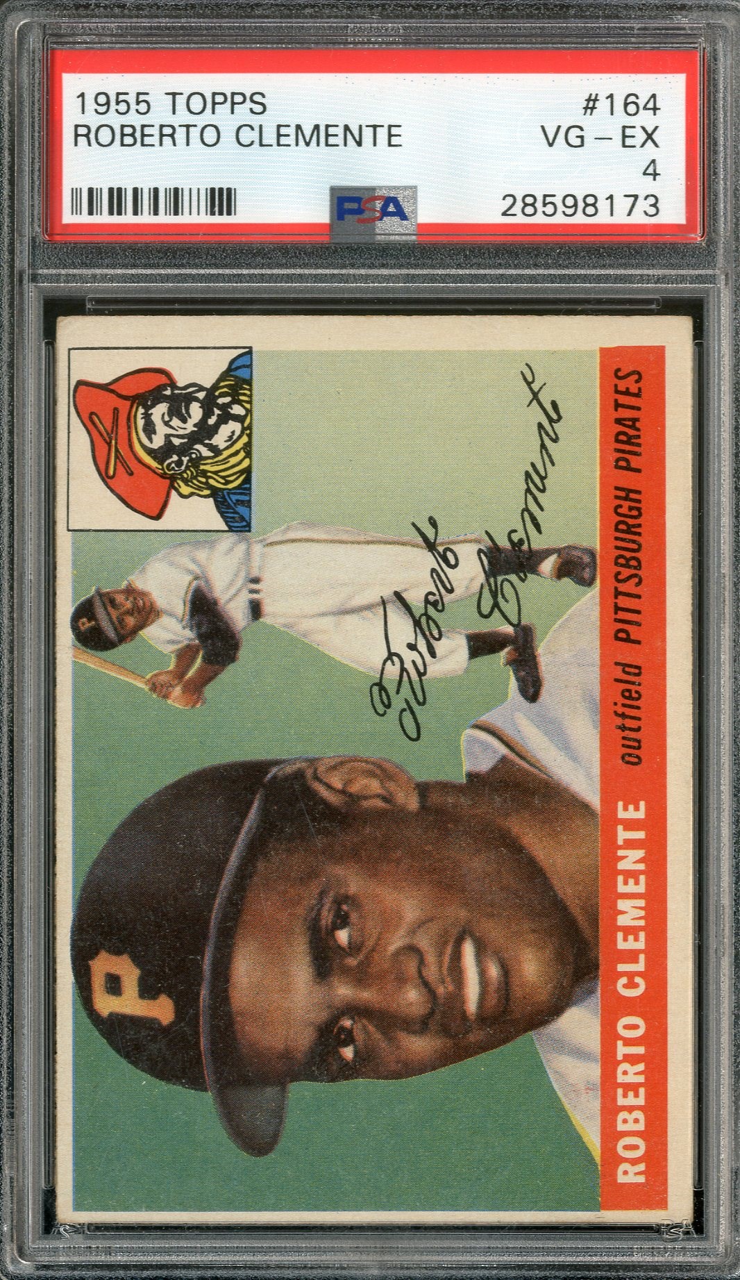 Baseball and Trading Cards - 1955 Topps #164 Roberto Clemente - PSA VG-EX 4