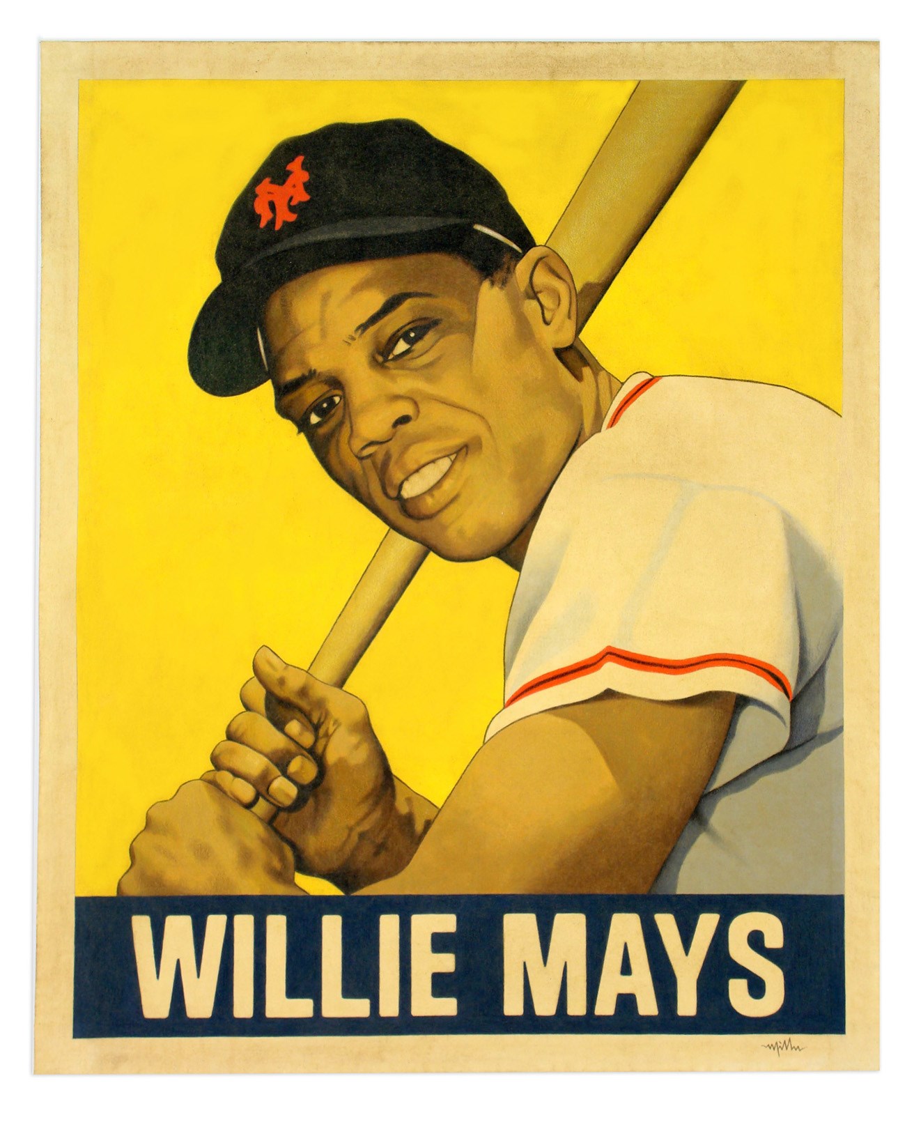 Sports Fine Art - “WILLIE MAYS (1948 Leaf)” by Arthur K Miller