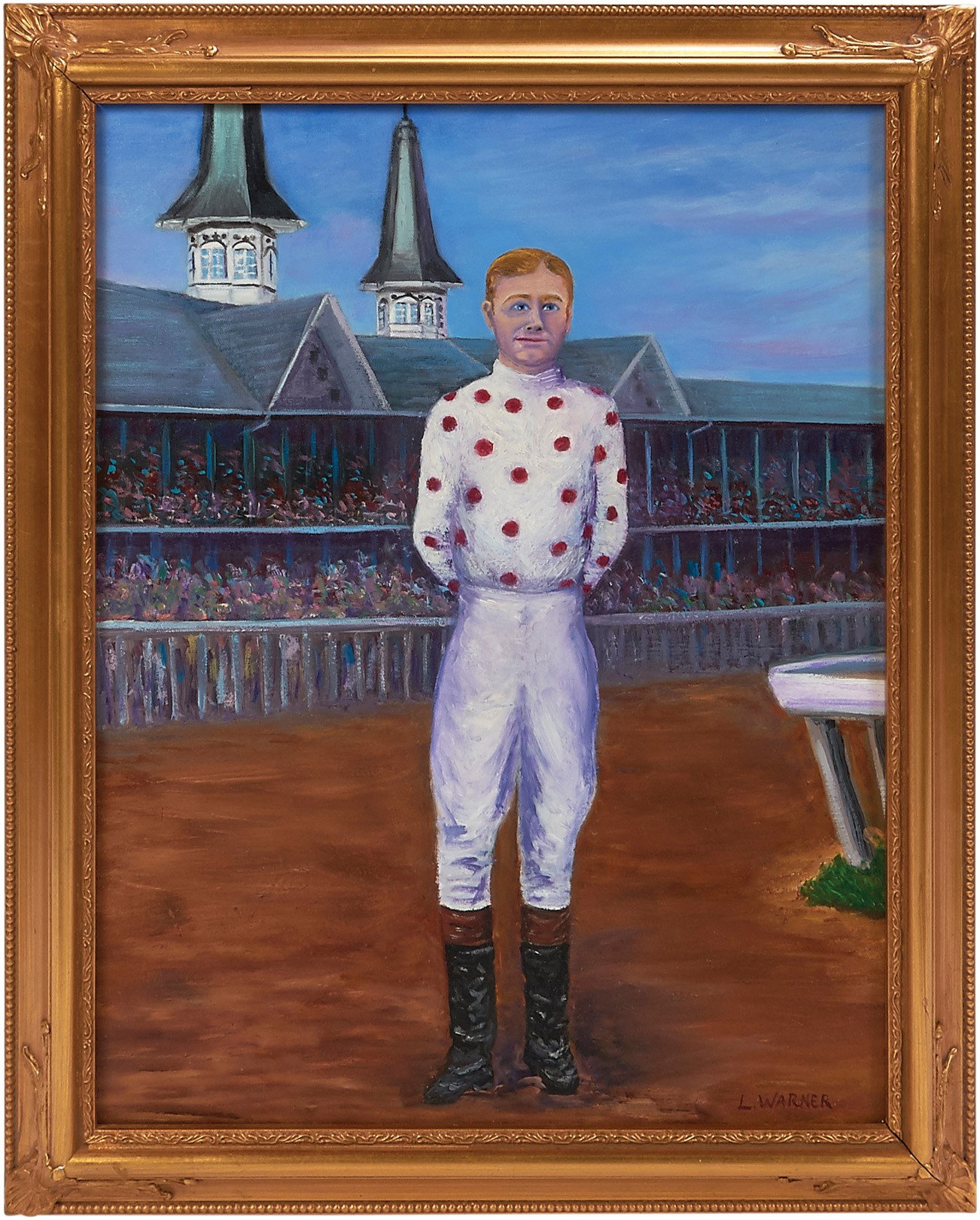 Hall of Fame Jockey Earl Sande Oil Painting Plus Other Vintage Photographs