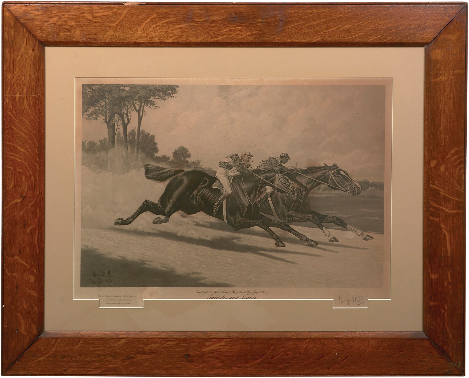 Horse Racing - Two 1890 Henry Stull Signed Lithographic Proofs