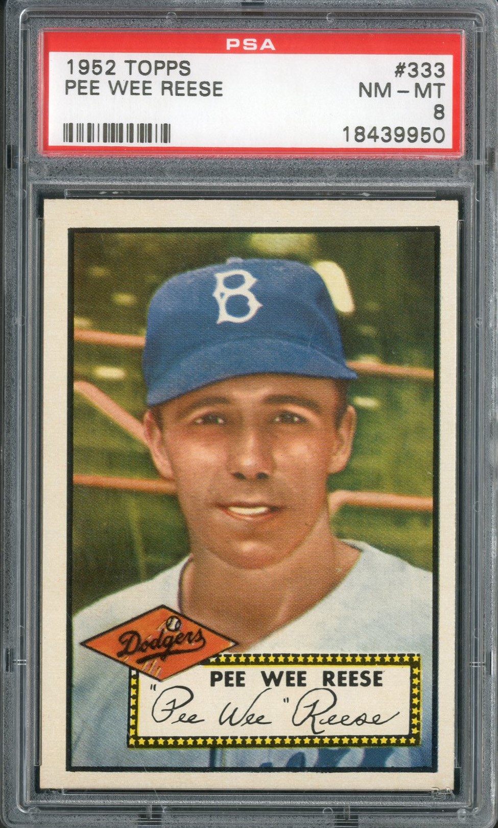 Baseball and Trading Cards - 1952 Topps #333 Pee Wee Reese - PSA NM-MT 8