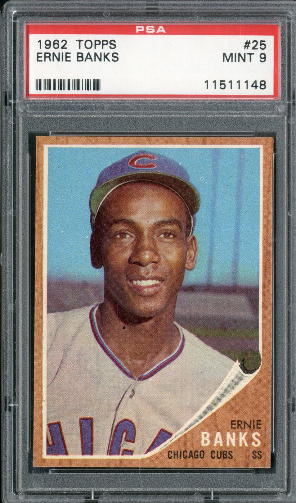 Baseball and Trading Cards - 1962 Topps #25 Ernie Banks - PSA MINT 9