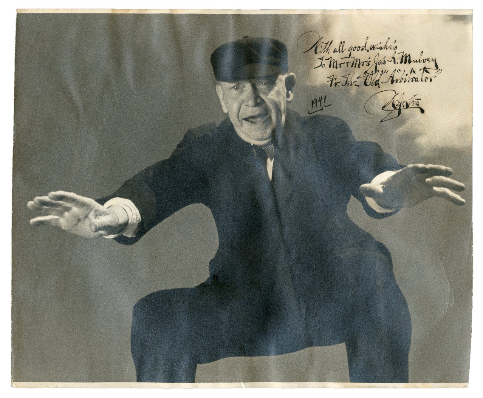 1941 Bill Klem Signed Oversized Photograph