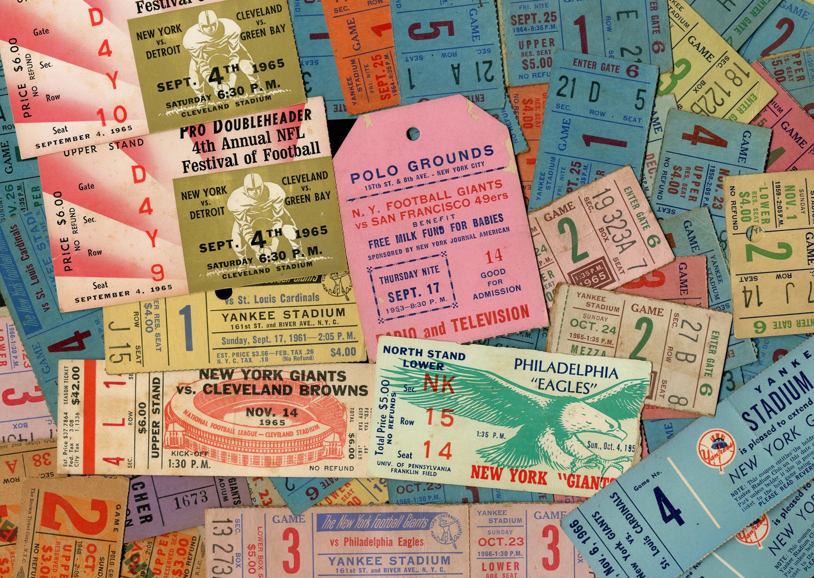Football - 1940s NY Giants Tickets with 1956 & 1958 NFL Championships (58)