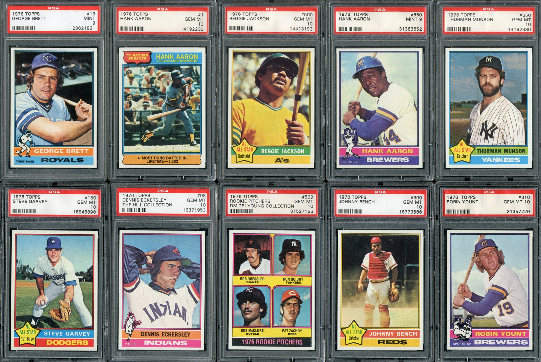 Baseball and Trading Cards - All-Time Greatest 1976 Topps Baseball Complete Graded Set - #1 on PSA Registry (9.83 GPA)