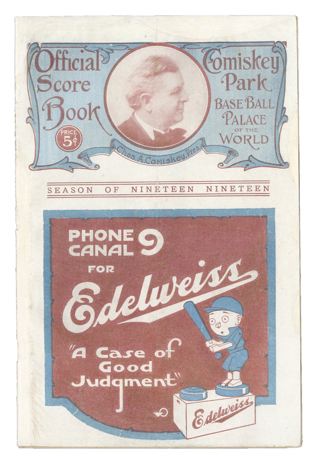Tickets, Publications & Pins - 1919 Black Sox World Series Program at Chicago