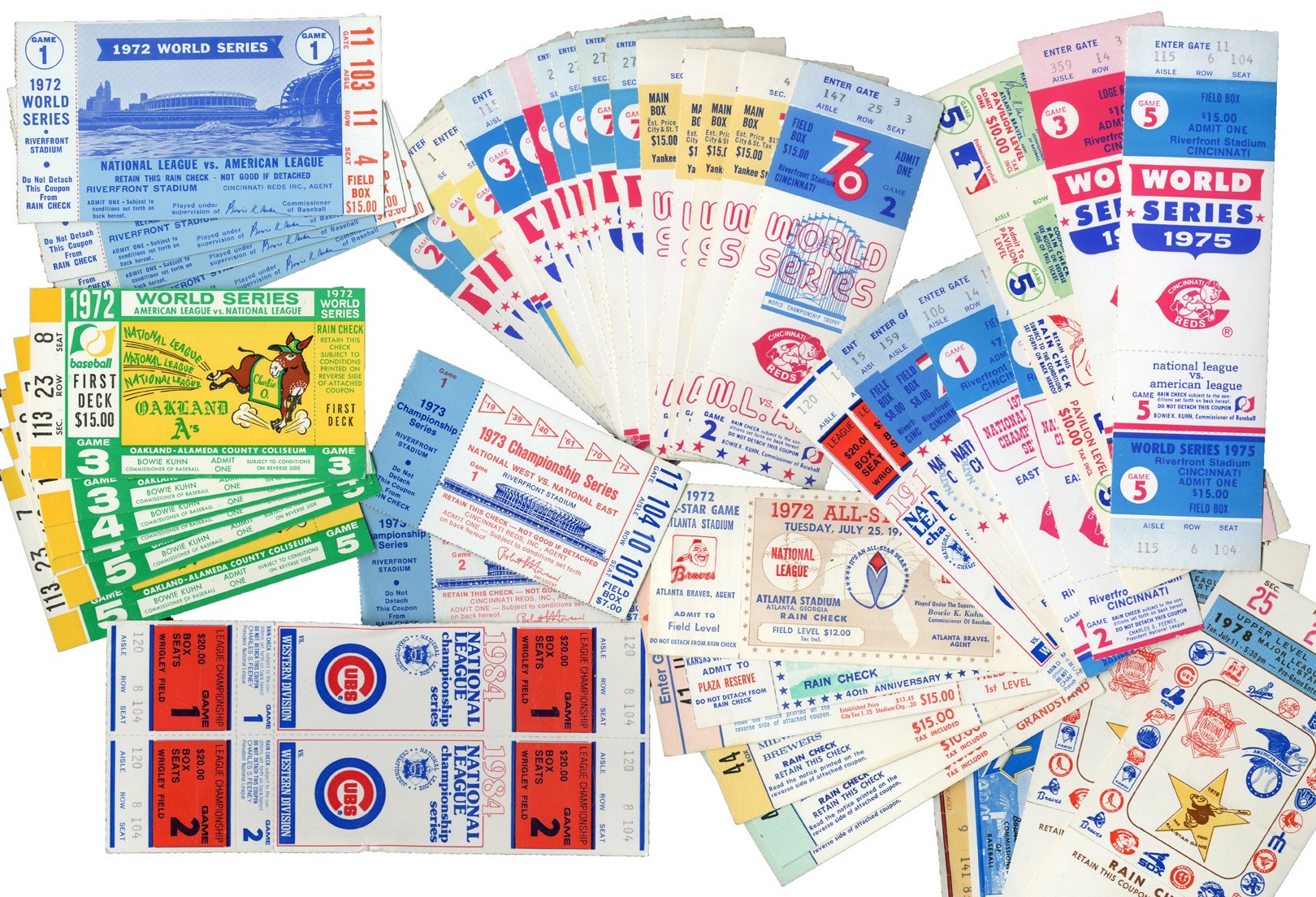 Tickets, Publications & Pins - 1969-80s World Series, All-Star Game and LCS Ticket Collection (55)