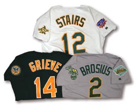 - 1990’s Oakland A’s Game Worn Jersey Collection (3)