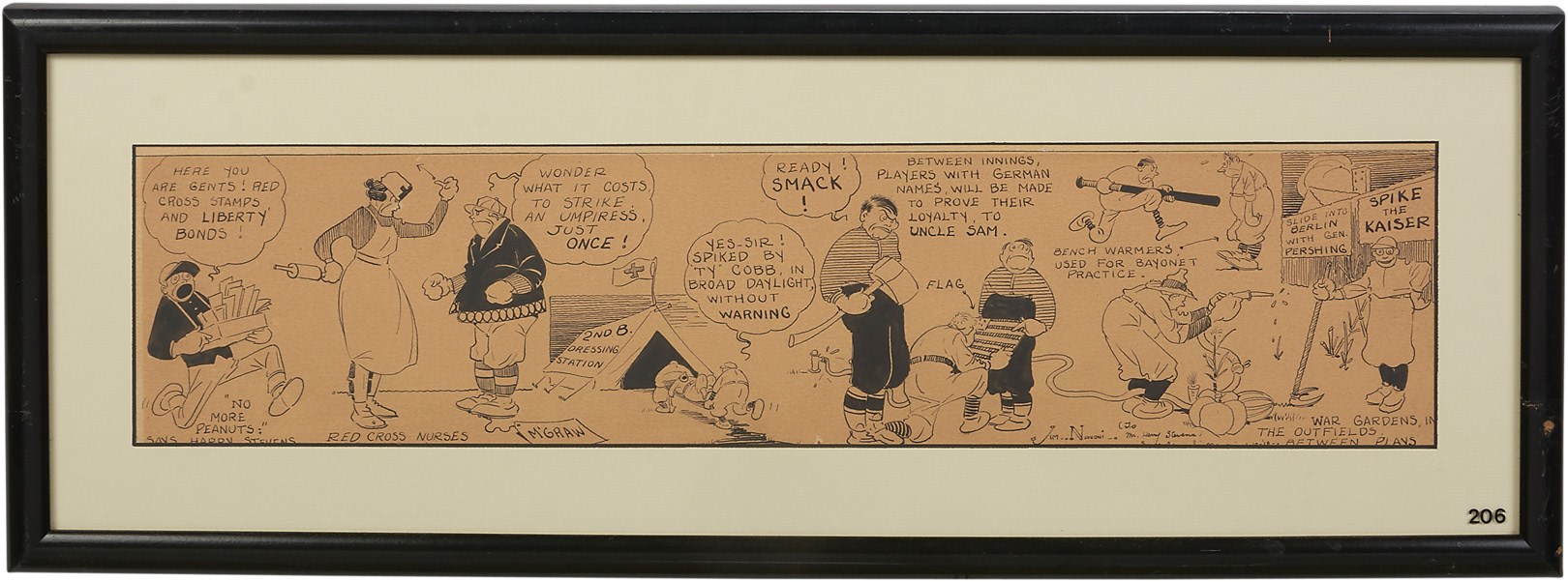 Baseball Autographs - 1910s Baseball & Presidential Comic Art Presented to Harry M. Stevens - from the Harry M. Stevens Auction (5)