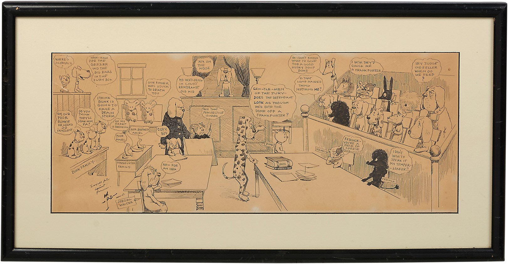- 1907 "Frankfurter" Comic Art by Hot Dog "Creator"
