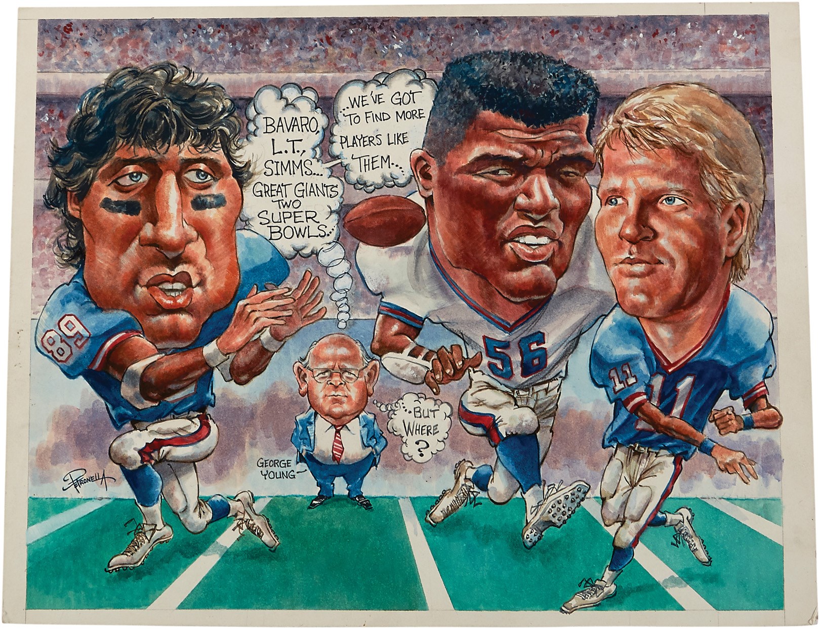 Sports Fine Art - 1992 NY Giants Original Art