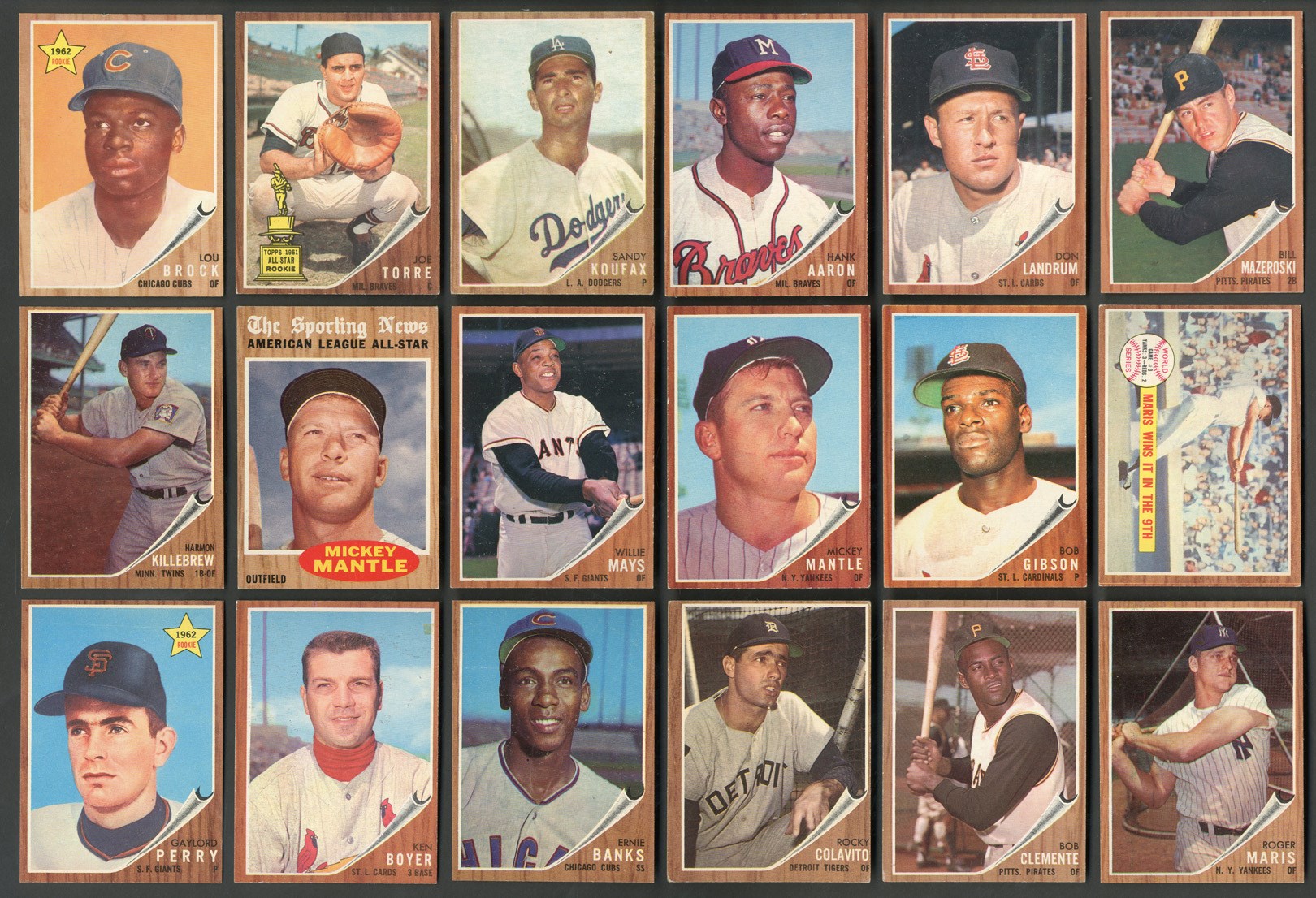 Baseball and Trading Cards - 1962 Topps Baseball Complete Master Set with all Green Tint, Pose and Emblem Variations - Total of 692 Cards