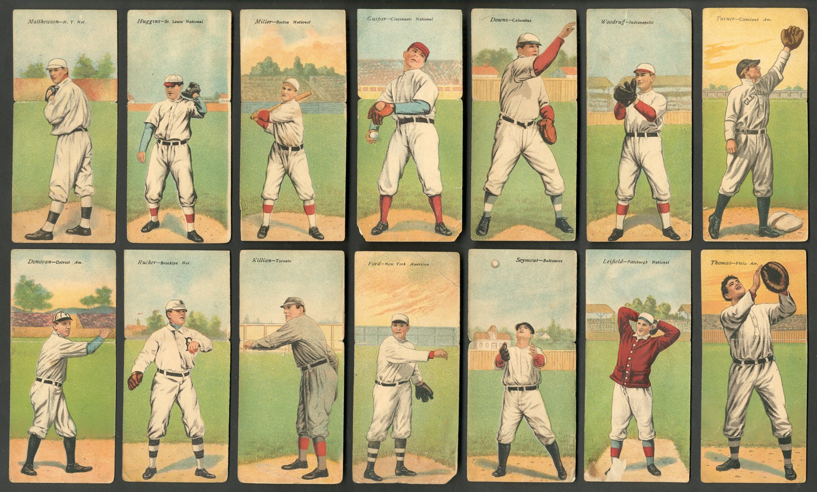 Baseball and Trading Cards - 1911 T201 Mecca Double Folders Partial Set w/Christy Mathewson (24/50)
