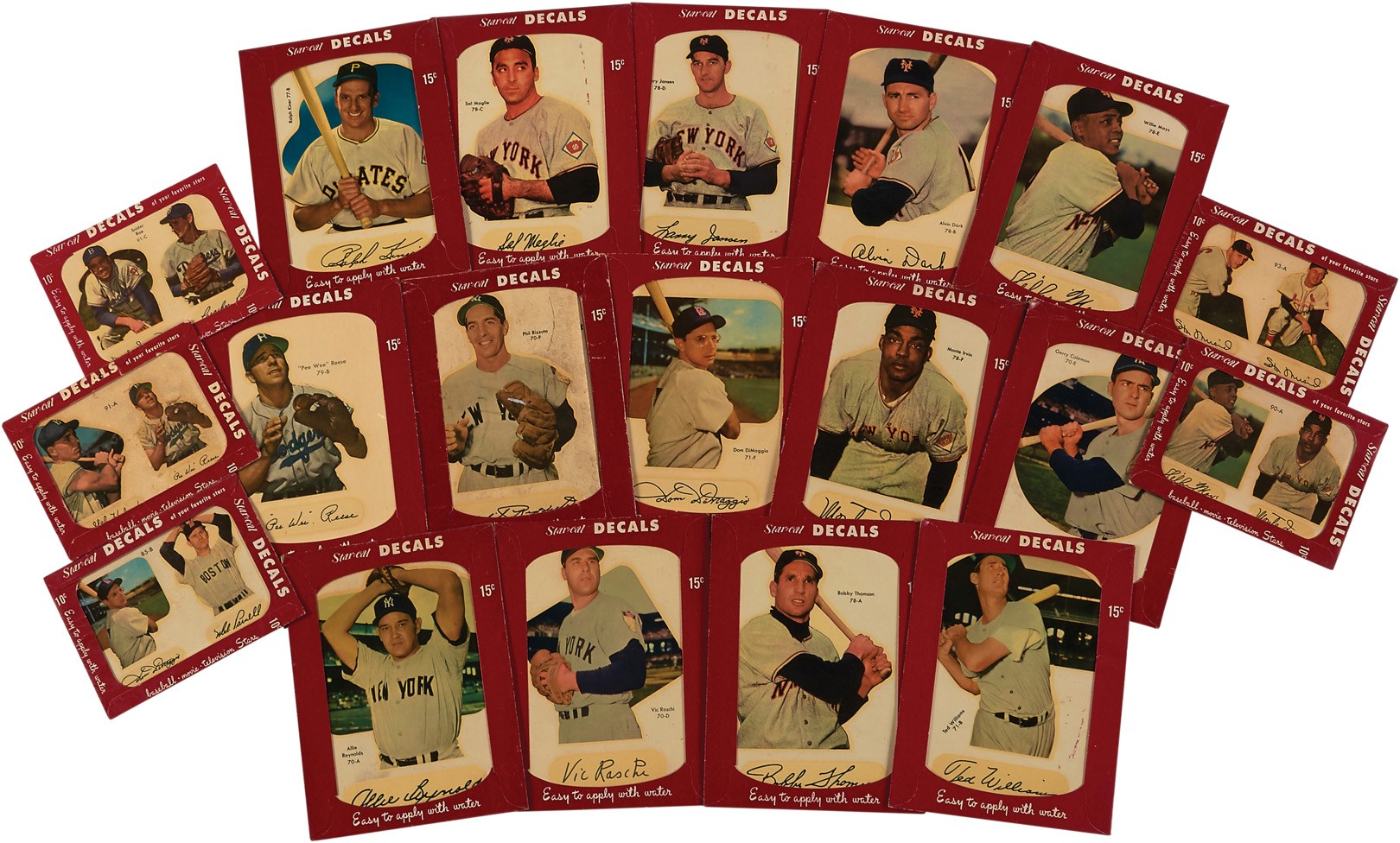 Baseball and Trading Cards - 1952 Star Cal Decals Collection with Mays, Musial & Williams (19)