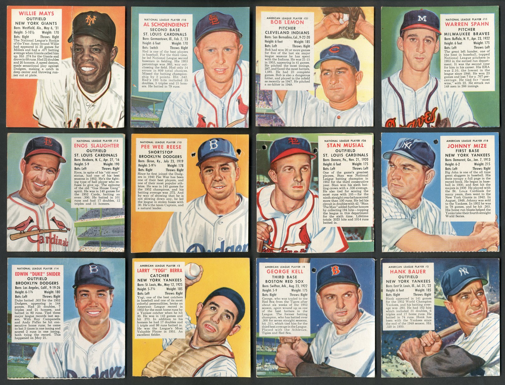 1952-55 Red Man Tobacco Partial Sets with Major Stars (125+)