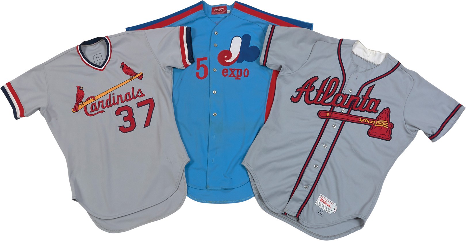 Baseball Equipment - 1980s Montreal Expos, Cardinals & Braves Game Worn Jerseys (3)
