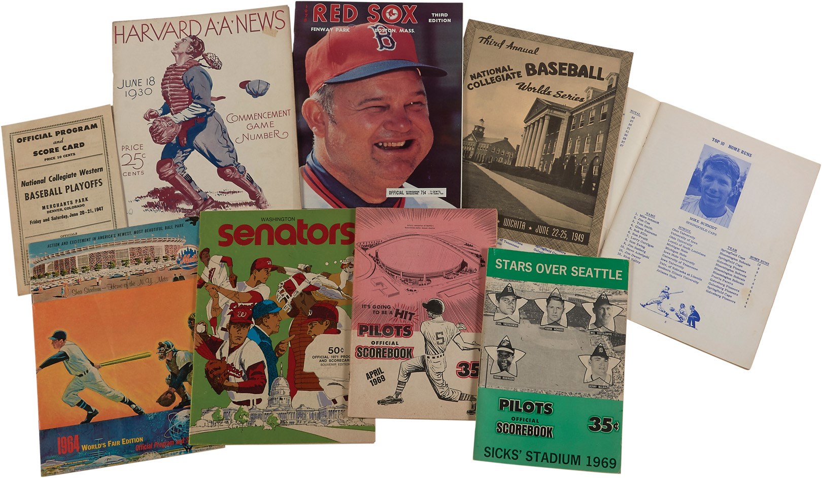 Tickets, Publications & Pins - Interesting Baseball Program & Publication Collection (9)