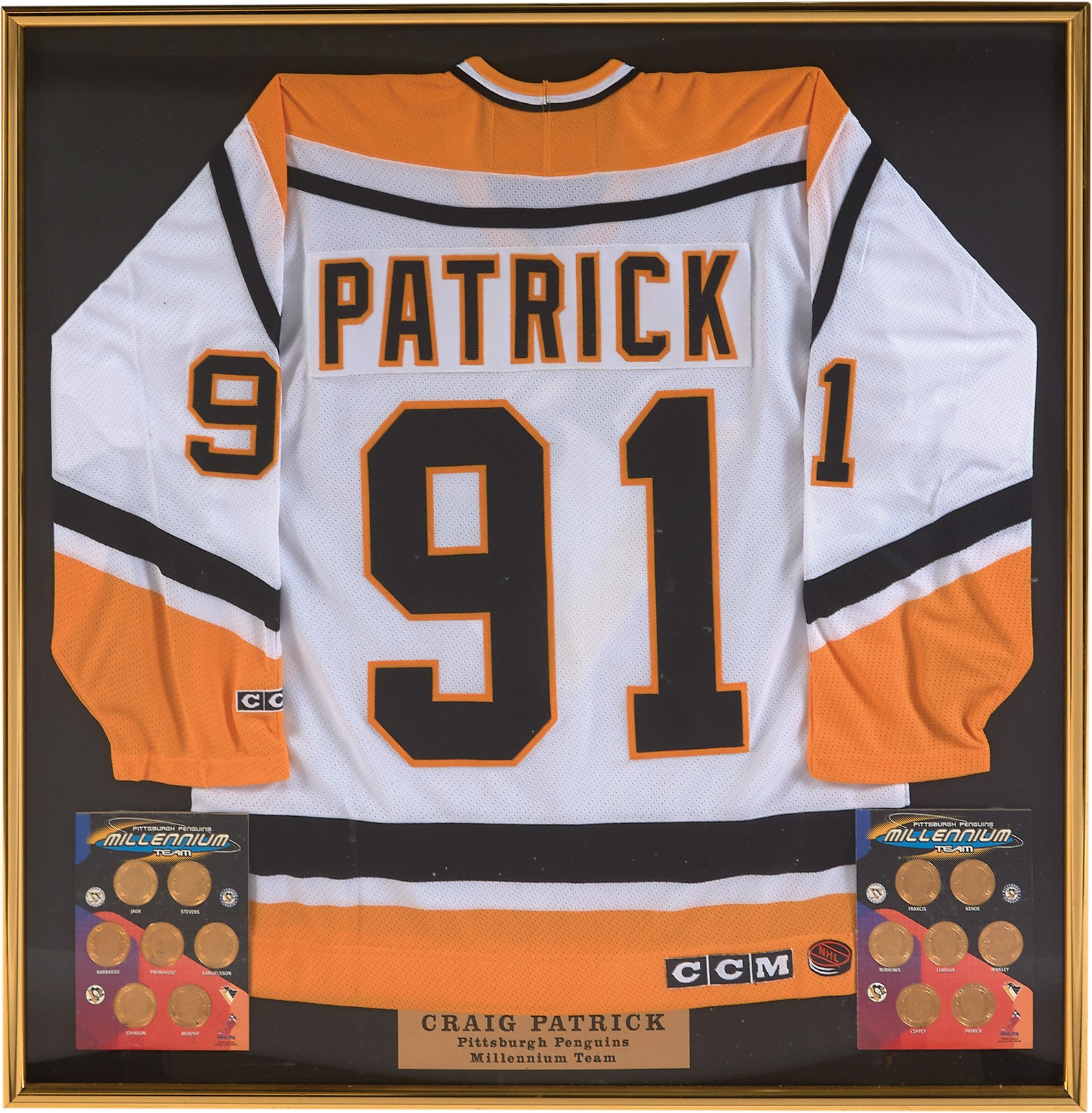 The Craig Patrick Hockey Collection - Pittsburgh Penguins Millenium Team Framed Display Presented to Craig Patrick