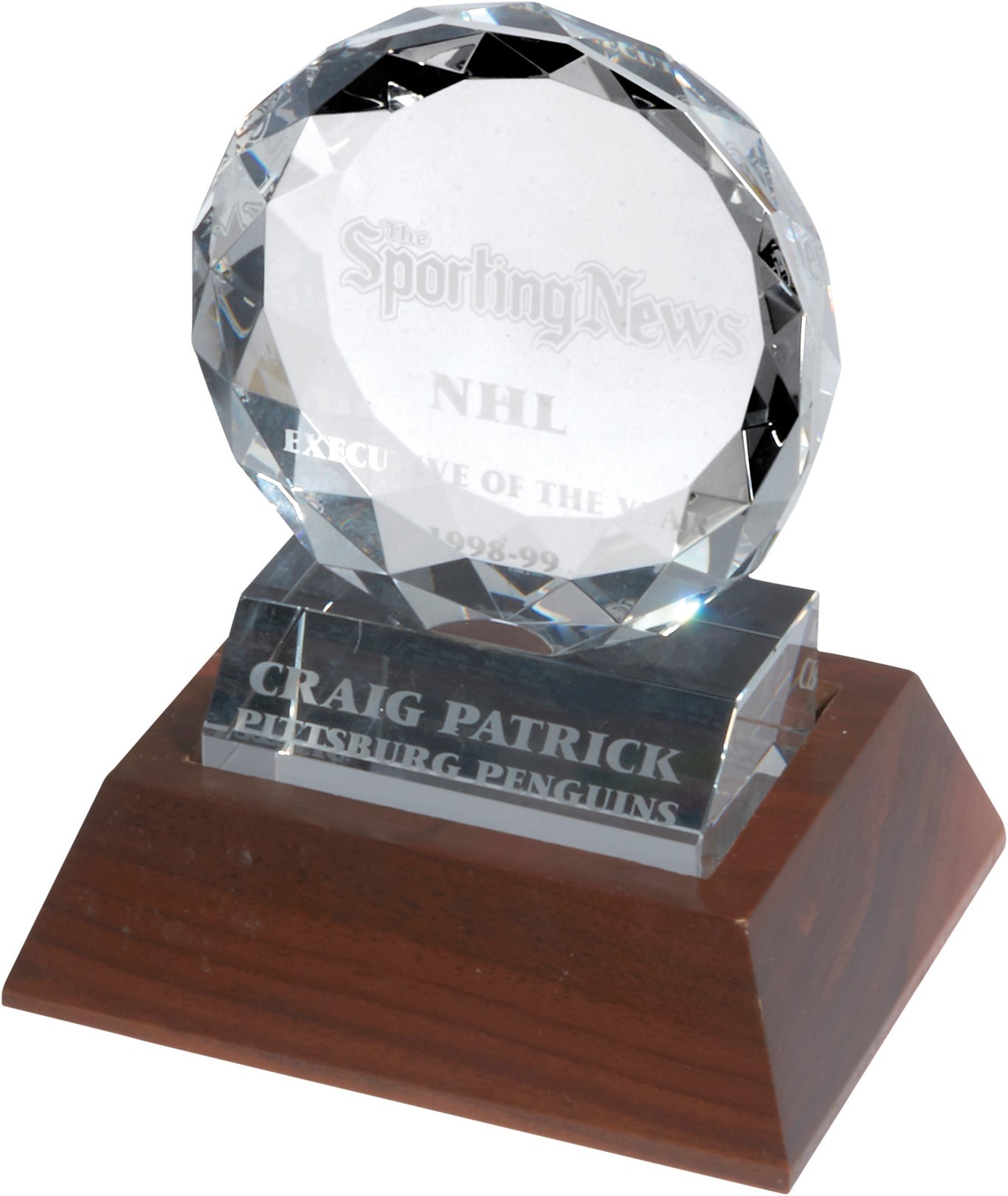 The Craig Patrick Hockey Collection - 1998-99 Craig Patrick Sporting News NHL Executive of the Year Award