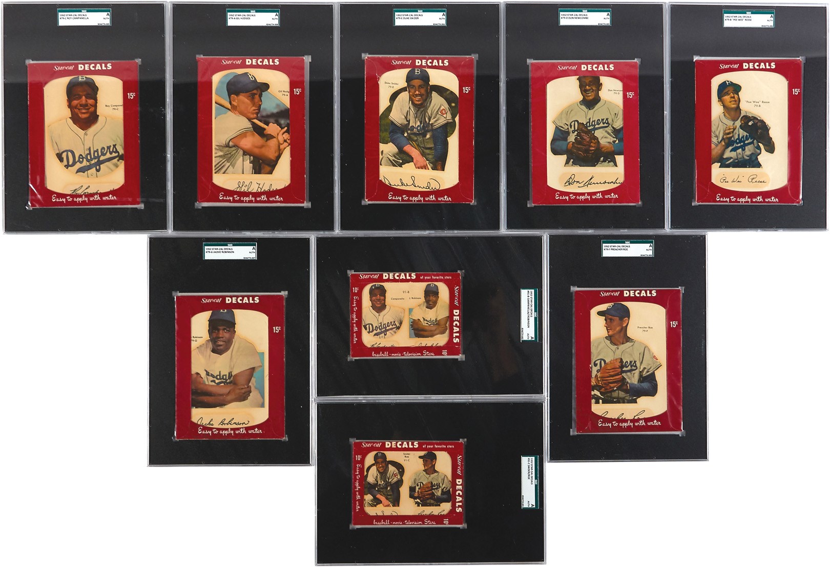 - 1952 Star-Cal Decals SGC Authenticated Collection (9)